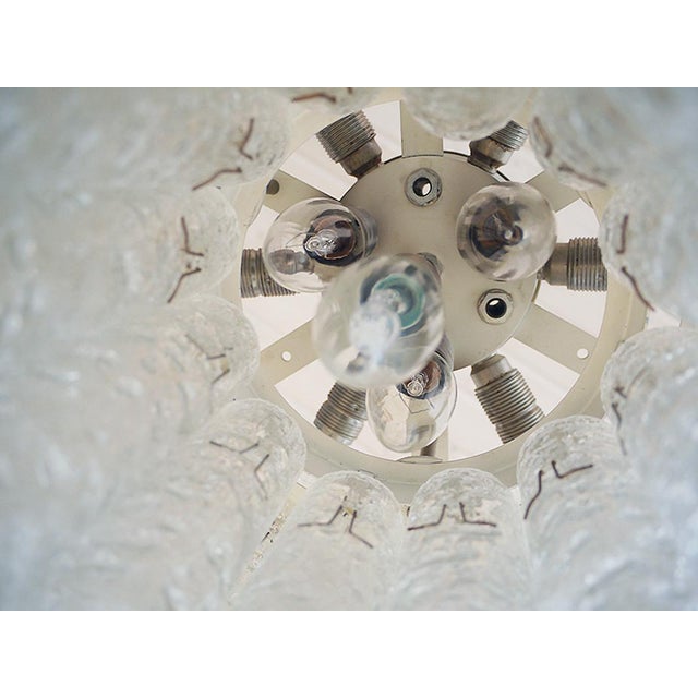 German Cascading Doria 20 Murano Chandelier with Iced Glass Tubes, 1960s For Sale - Image 9 of 10