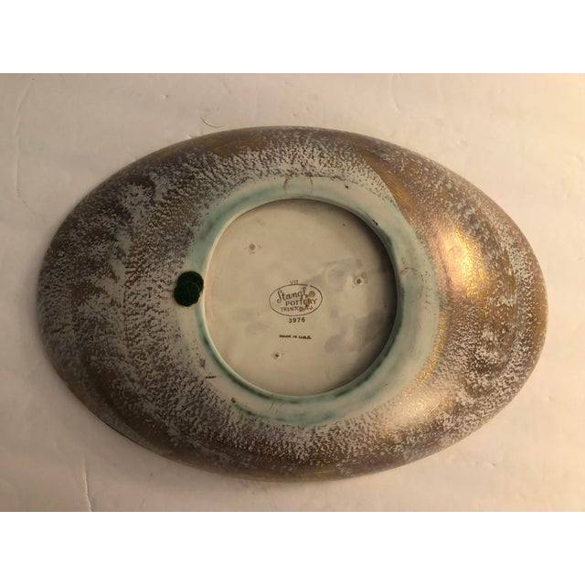 1960s Stangl Gold and Turquoise Decorative Bowl For Sale - Image 9 of 11