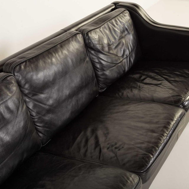 Black Leather 3-Seater Sofa from Mogens Hansen, 1970s For Sale - Image 11 of 16