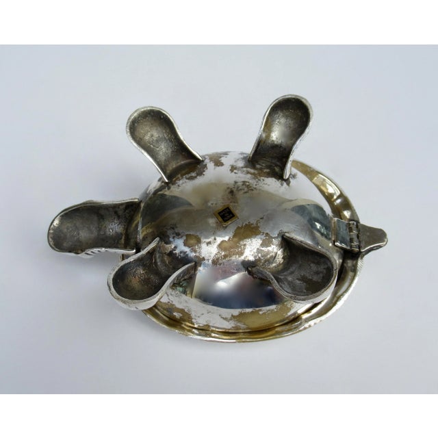 Vintage Silver Plate Lidded Turtle Keepsake Box For Sale - Image 12 of 13