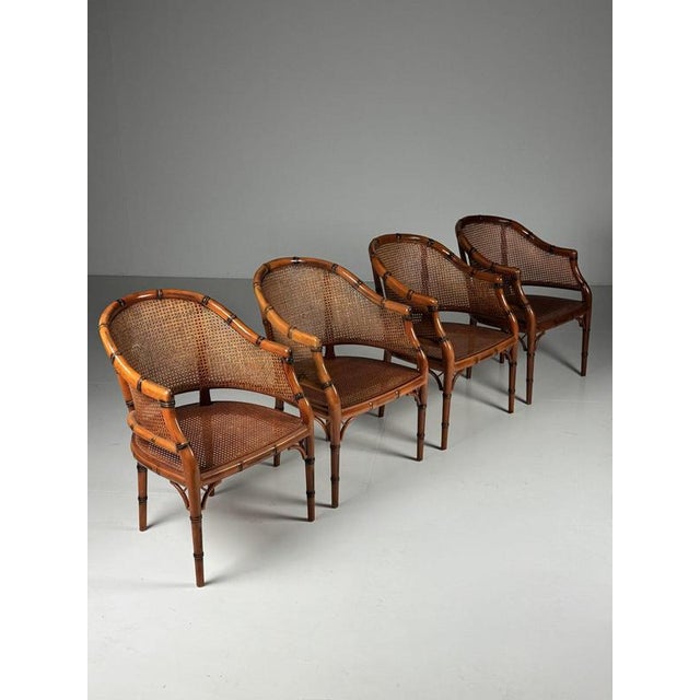 Vintage Faux Bamboo Chairs, Set of 4 For Sale - Image 5 of 16