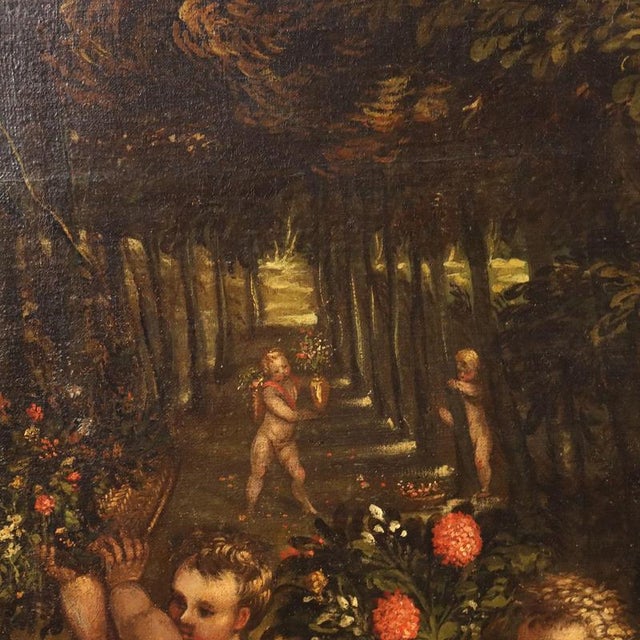 Feast of the Cupids, Oil on Canvas, Framed For Sale - Image 4 of 14