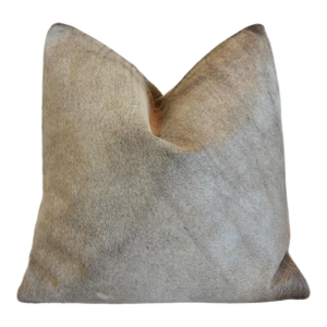 Western Southwestern Brazilian Cowhide Brown & Cream Feather/Down Pillow
