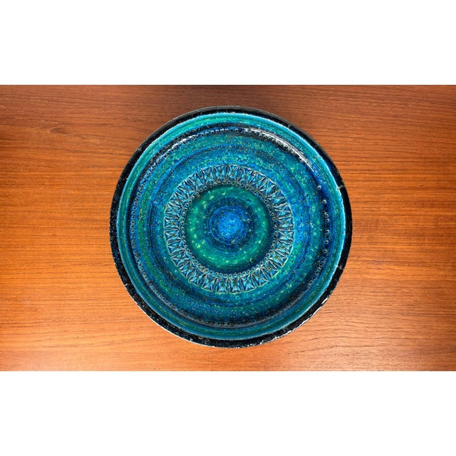 Bitossi Large Mid-Century Modern Rimini Blu Pottery Bowl by Aldo Londi for Bitossi, Italy, 1960s For Sale - Image 4 of 18