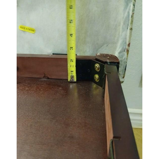 Vanity Bench Mahogany Queen Ann Tapestry Style Piano Foot Stool 2008 For Sale - Image 14 of 17