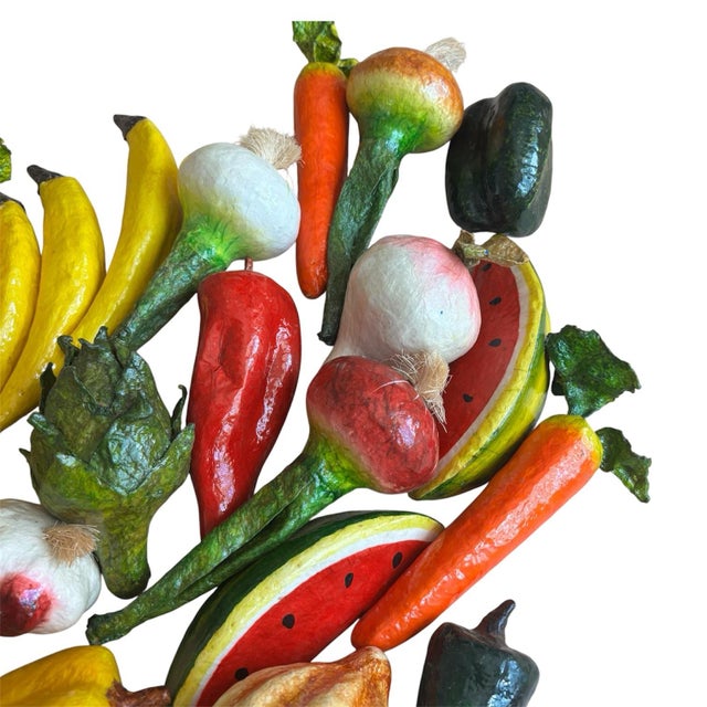 Vintage Realistic Hand Crafted Paper Mache Fruit & Vegetables (Set of 22) For Sale In Chicago - Image 6 of 6