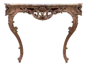 Antique Rococo Italian Marble Wall Console