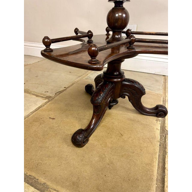 Antique Victorian Burr Walnut Lamp Table, 1860 For Sale - Image 6 of 7