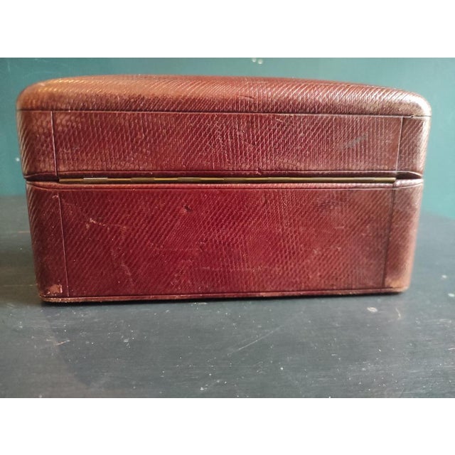 Animal Skin Antique French Jewellery Box in Leather and Silver For Sale - Image 7 of 11