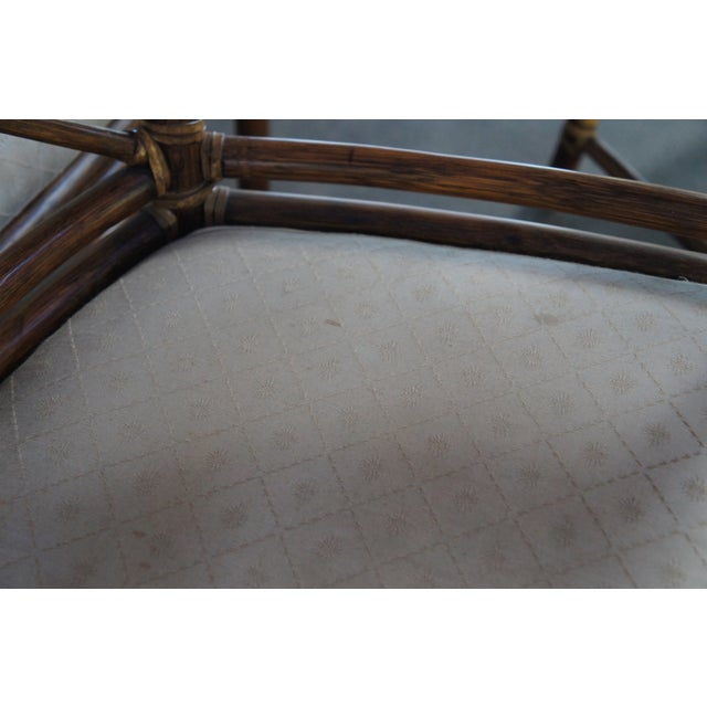 8 McGuire Mid Century Modern Boho Chic Bamboo Target Back Dining Chairs For Sale - Image 16 of 18