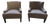 Pair of Gray Tufted Upholstered Club Chairs For Sale