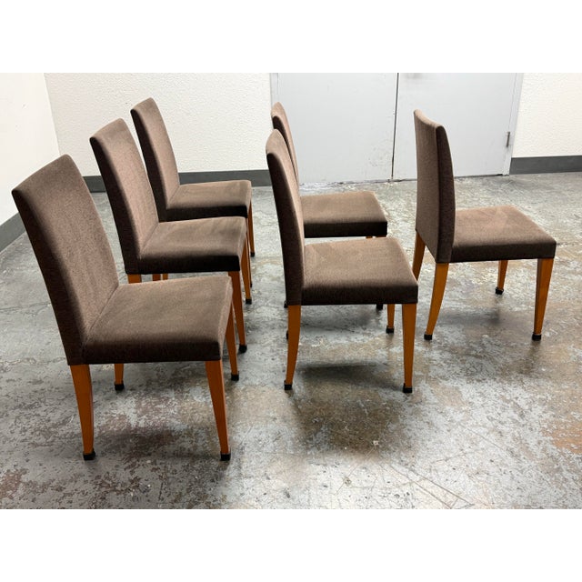 Italian Modern Cherry Dining Chairs, Set of Six For Sale - Image 4 of 12