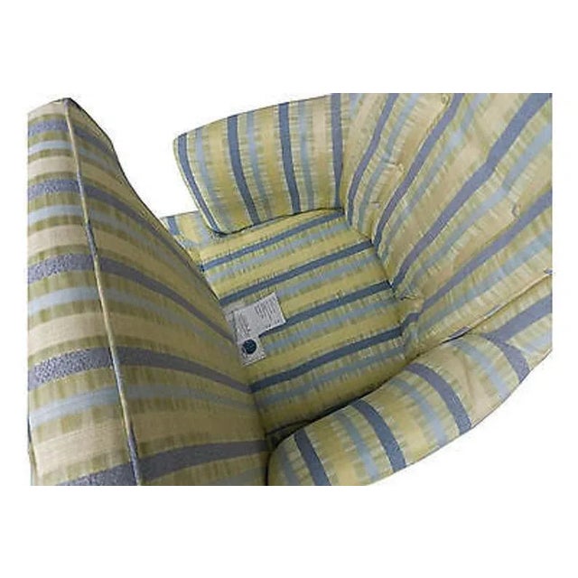 1970s Vintage Soft Colors Striped Throne Chair For Sale - Image 4 of 5