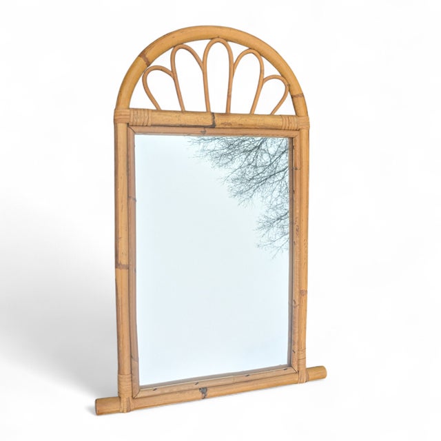 Vintage Bentwood Bamboo Arched Wall Mirror For Sale - Image 11 of 12