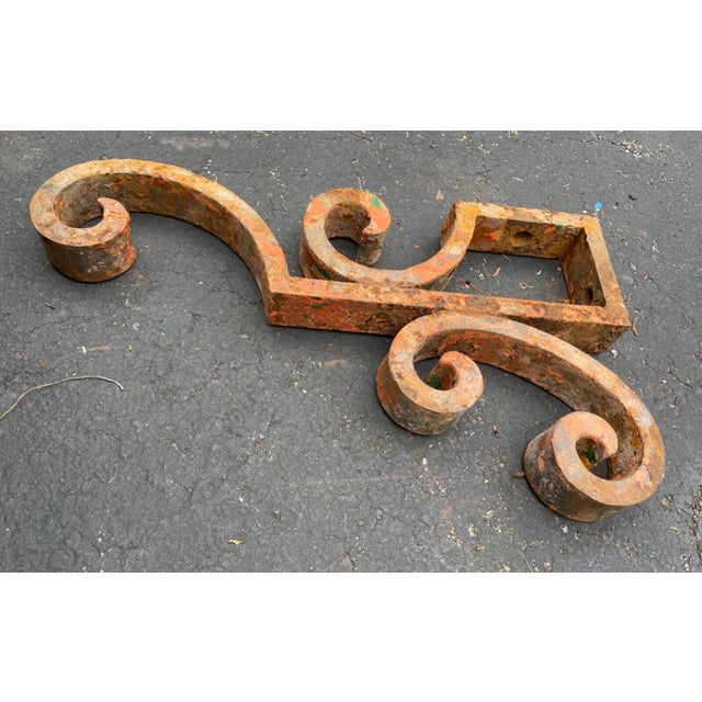 Large Antique 1800s Cast Iron Architectural Salvage Corbel Bracket Church Sconce For Sale - Image 4 of 8