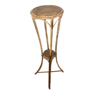 English Tall Two Tier Bamboo Plant Stand For Sale