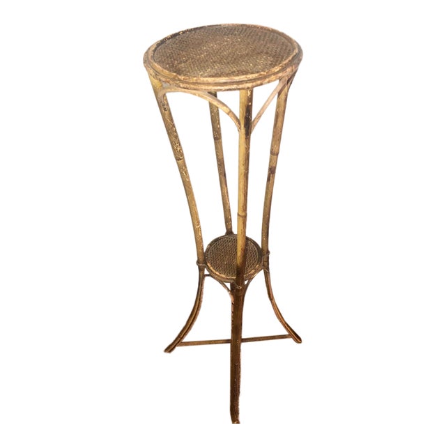English Tall Two Tier Bamboo Plant Stand For Sale