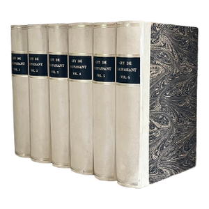 Guy De Maupassant French Tromp l'Oeil Faux Fine Bindings Hollowed Out Books to Conceal or Hide Treasures