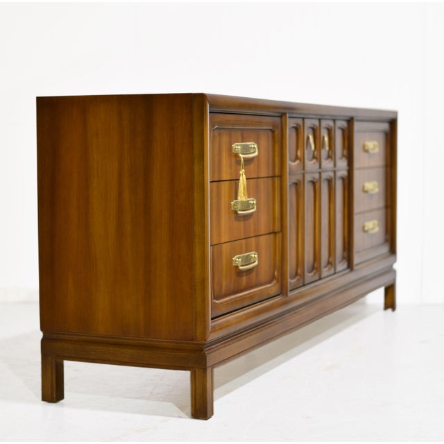 1970s 1970s Campaign Style Lowboy Dresser by Henry M. Goodman Furniture For Sale - Image 5 of 12