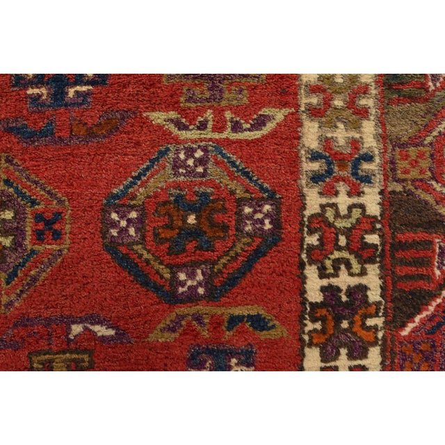 Meshkin Runner 3'6'' X 10'4'' Red Wool Semi-Antique Tribal Hand-Knotted Rug For Sale - Image 9 of 14