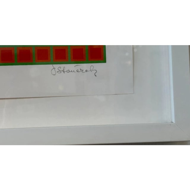 The serigraph printed in colors is by Julian Stanczak, a contemporary artist who passed away in 2017. Titled “Let It Be...