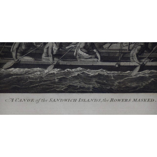 "Canoe of the Sandwich Islands" (Hawaii), John Webber Engraving of Captain Cook's 3rd Voyage, 1784 For Sale - Image 4 of 7