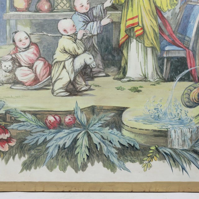 Paint Vintage 18th Century European "Chinoiserie" Style Decorative Painting, For Sale - Image 7 of 11