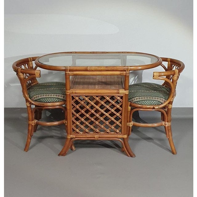 Vintage Balcony Chairs and Table in Rattan and Bamboo, 1970s, Set of 3 For Sale - Image 4 of 18