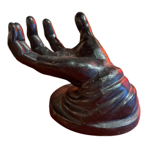 1960s Black Cast Iron Hand Sculpture