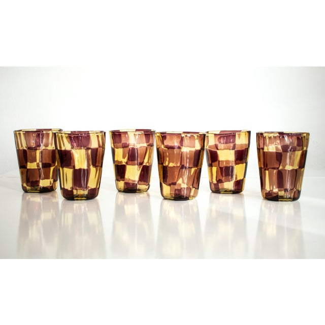 Mid-Century Modern Tequila Drinking Set in Murano Glasses by Mariana Iskra for Ribes Studio, Set of 6 For Sale - Image 3 of 18