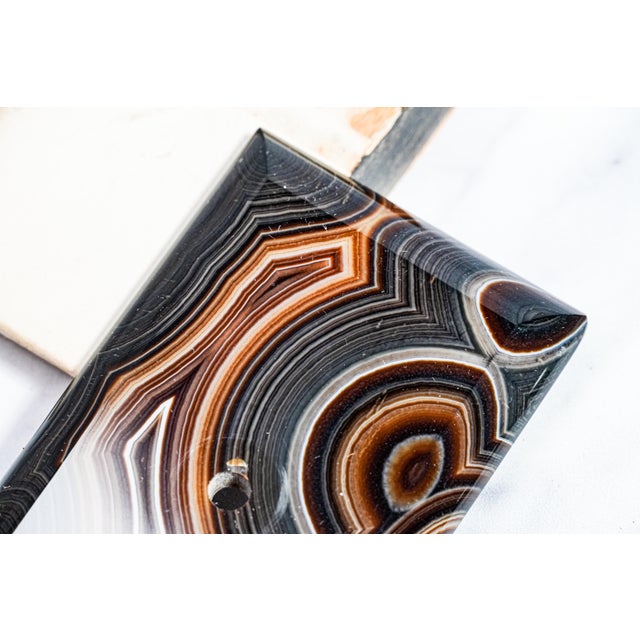 Late 19th Century Mesmerizing Antique Victorian Polished Agate Stone Desk Ink Blotter For Sale - Image 5 of 13