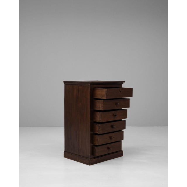 Wood 19th Century France Brown Wood Chests of Drawers For Sale - Image 7 of 11