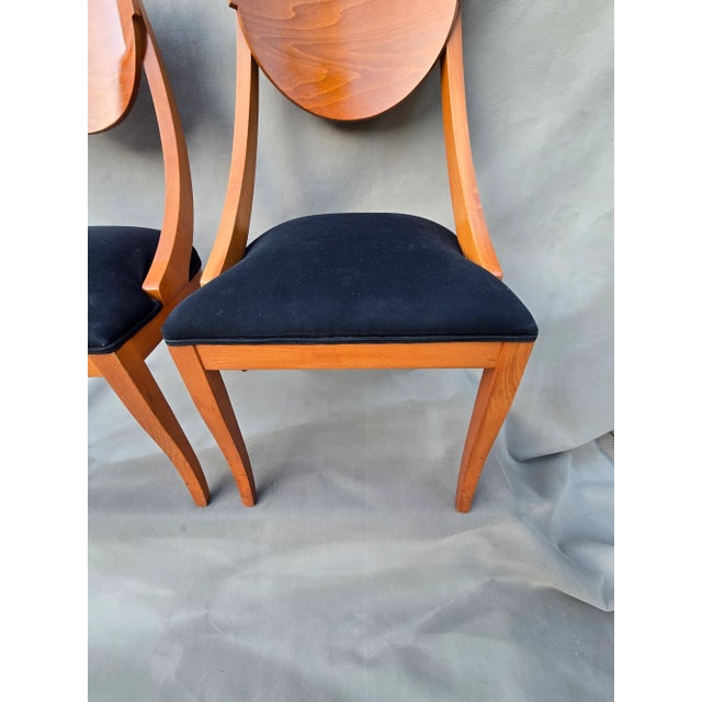 1980s Italian Maple Deco Dining Chairs For Sale - Image 5 of 7
