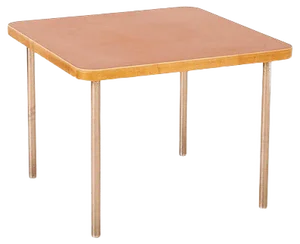 Vintage Chrome Plated Metal, Wood, and Red Linoleum Side Table by Marcel Breuer for Wohnbedarf, 1920s