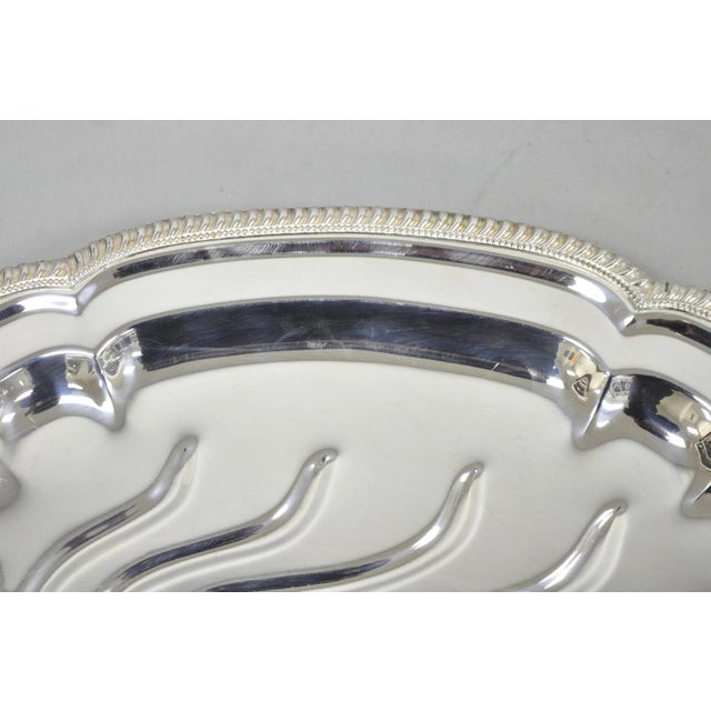 Vintage English Regency Silver Plated Meat Cutlery Serving Platter Tray by Lb For Sale In Philadelphia - Image 6 of 13