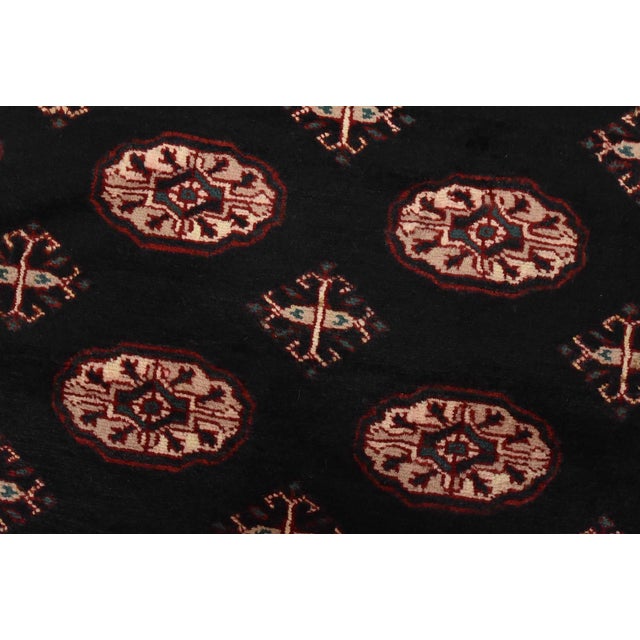 Textile Bokhara Rug 5'4'' X 8'7'' Blue Wool Tribal Hand-Knotted Oriental Carpet For Sale - Image 7 of 13