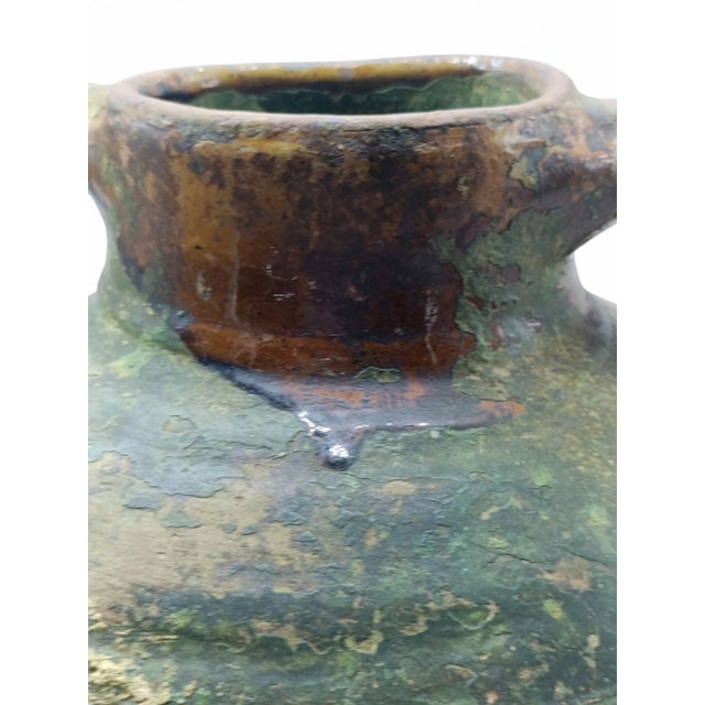 Glazed Terracotta Jar with Twisted Handles, Italy, 1890s For Sale - Image 9 of 10