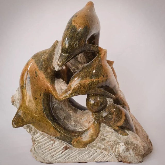 Marble Sculpture of Dolphins For Sale - Image 15 of 15