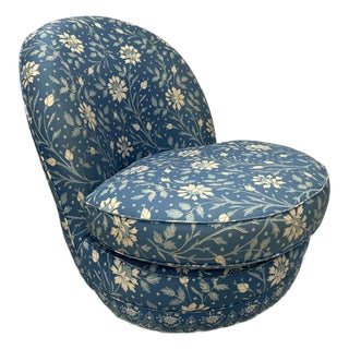 Vintage Upholstered Slipper Chair For Sale