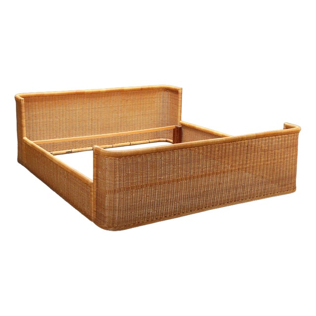 Vintage Wicker Bed, 1980s For Sale