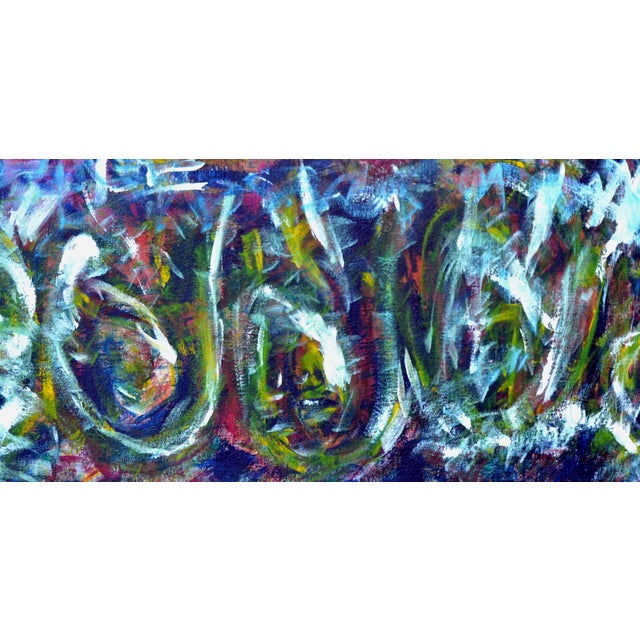 Mixed abstract by San Jose, California area artist Daniel David Fuentes (AKA, Xavier Lundt) (American, 20th Century). Bay...
