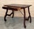 Spanish 1880s Walnut Side Table or Lady Desk, Lyre Legs and Iron Stretcher For Sale - Image 9 of 11