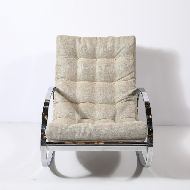 This Mid-Century Modernist rocking lounge chair was fabricated by the iconic American designer Milo Baughman in the United...