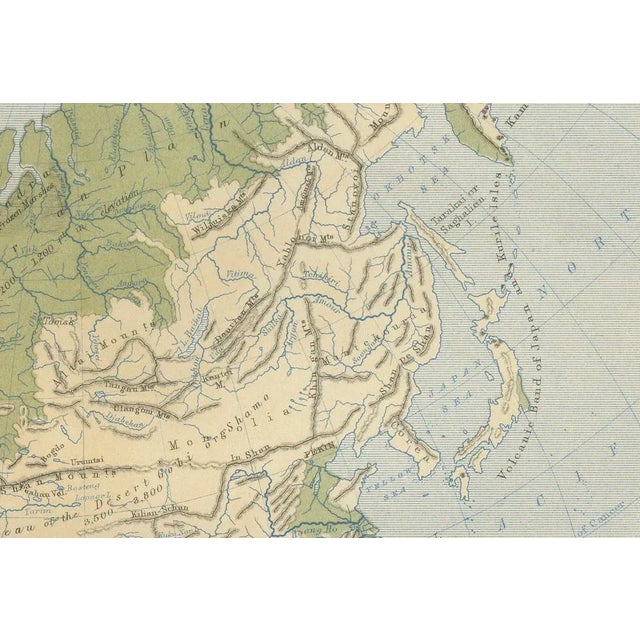 Geological Map of Asia by A.K. Johnston Mountains and Valleys, 1852 For Sale - Image 3 of 11