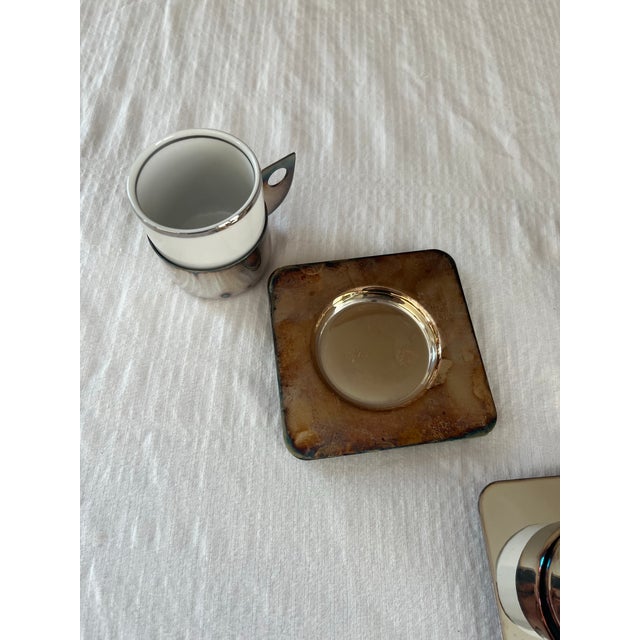 Metal Mid 20th Century Modern Wolff Demitasse Cup and Saucer Set - Set of 4 For Sale - Image 7 of 8