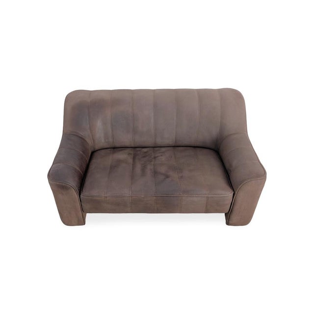 Mid-Century Modern Vintage DS44 Two-Seater Sofa in Buffalo Leather from de Sede For Sale - Image 3 of 10