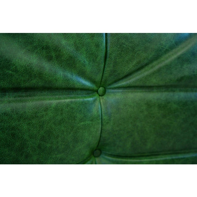 Togo Sofa in Green Leather by Michel Ducaroy, 1970s For Sale - Image 10 of 17