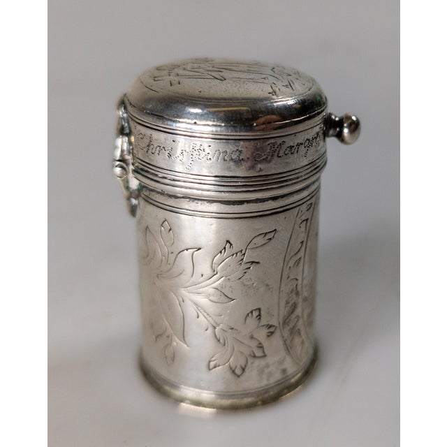 18th Century Silver German Etui Necessaire Keepsake Box With Engravings For Sale In New York - Image 6 of 15