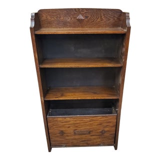 Antique English Oak Bookcase For Sale