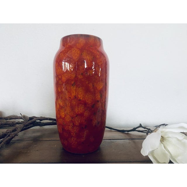 Vintage Fat Lava Vase in Orange from Scheurich, 1970s For Sale - Image 5 of 14
